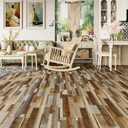 Peel and Stick Flooring, 37-Pack (54 Sq.Ft) Wood-Effect Vinyl Flooring, Waterproof Flooring Planks for Bedroom, Living Room, Kitchen, Multi Colour