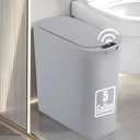 5 Gallon Motion Senor Bathroom Trash Can with Lid, Automatic Garbage Can Touchless, Smart Plastic Waste Basket for Narrow Spaces, Bathroom, Office, Bedroom, Living Room (Gray)