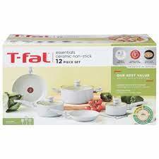 T-FAL ESSNTALS CERAMIC 10PC SET MOON GRY
