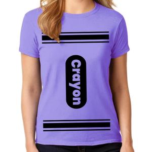 Womens Crayon Shirt Halloween Costume t Shirt Ladies and Girls Fit Adult Size | Cool Shirt idea | Graphic Tee Teens and Adult (X-Large, Periwinkle)