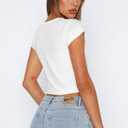 Y2K Graphic Baby Tees for Women Slim Fit Crop Tops Aesthetic 2000s Cropped Tshirt Grunge Clothes for Teen Girls (M)