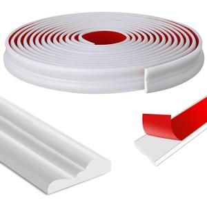 moonoom 20 Ft x 1.1' Wall Decoration Molding Trim, White Self-Adhesive 3D Chair Rail Panel Molding, Flexible DIY Wall Trim for Mirror, Window Frame and Home Decoration