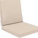 AAAAAcessories Outdoor Seat Cushions for Chairs, Waterproof, Fade-Resistant Patio Furniture Replacement Cushions, 20" x 20" x 3" + 20" x 20" x 3", Beige (20x20-20'' Mid Back-1 Count)