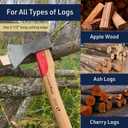 Forest Felling Axe for Tree Cutting - 31 German-Made Maul with Ash Handle and Steel Wedge Blade - Heavy-Duty Tree Felling and Wood Splitting Forestry Tools and Bushcraft Gear by Kings County Tools