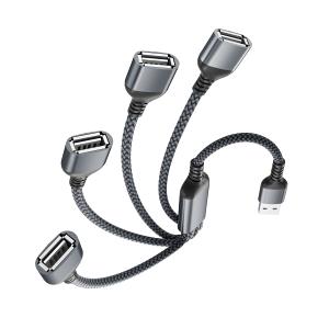 Elebase USB Splitter 1 in 4 Out 1FT,USB Charger Splitter Y Cable,Multi Port USBA Extension Cord,Multiport 2/3/4 Out Data Charging Split Adapter for PC,Keyboard,Mouse,PS5,TV,Laptop,Xbox Series X/S