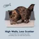IRIS USA Stainless Steel Litter Box Enclosed High Sided for Cats