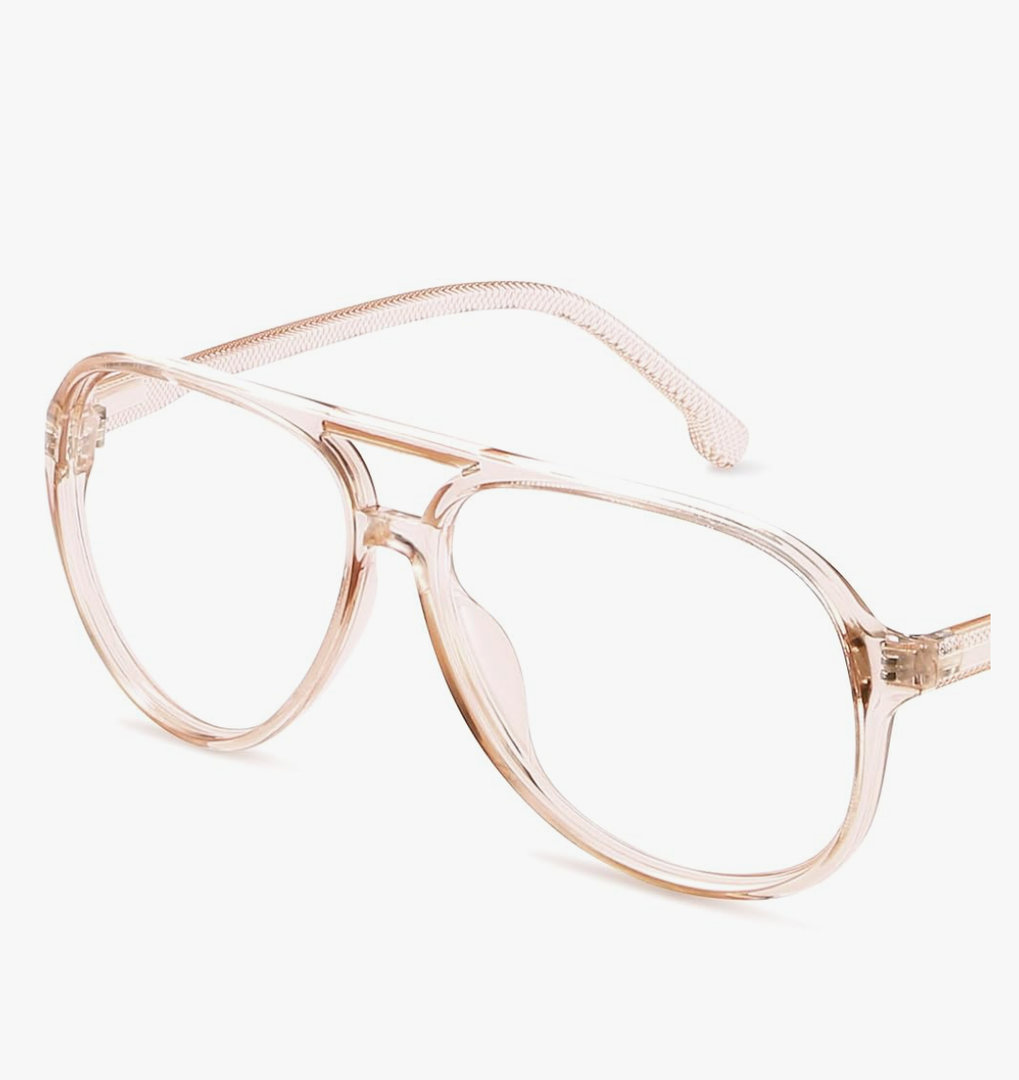 livho Vintage Aviator Blue Light Blocking Glasses, Fashion Oversized Frames for Eye Strain Relief, Unisex Design