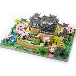 JXRLMB Japanese Micro Building Blocks Sets for Adults 10080 PCS Japan Himeji Castle with Cherry Blossoms Model Kit Big Architecture Landmarks Collection Kit