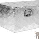 27" x 13" x 13" Trailer Tongue Tool Box with Latch and Keys Heavy Duty Aluminum Trailer Toolbox Organizer Truck Underbody Box Compatible with Pick Up Truck Bed RV Trailer ATV Silver