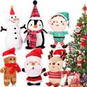 HyDren 6 Pcs Christmas Plush Set Christmas Tree Ornaments Set Mini Christmas Ornaments Snowman Elk Gingerbread Man Santa Elf Stuffed Animals for Christmas Party Gift Favors