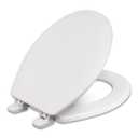 Centoco Round Toilet Seat, Heavy-Duty Wood Core with Plastic Scratch-Resistant Finish, Residential, Made in the USA, 700-001, White