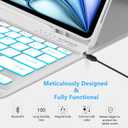 MMK for iPad Air 13 inch Keyboard (M3 2025 / M2 2024), iPad Pro 12.9 Case with Keyboard (5/6th Gen) & Backlit Bluetooth Wireless with Pencil Holder - Grey (Gray)