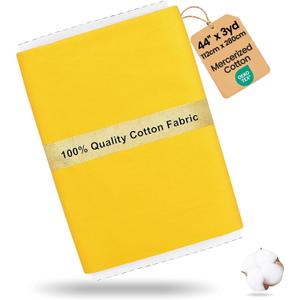 Craftido-19 Options-100% Cotton Fabric by The Yard in Solid Color 44Wide by 3yd (9 ft) -Medium Weight 5.2 oz-Soft Cotton for Quilting, Sewing, Crafts, Binding, Backing and Lining - Lemon