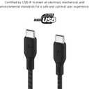 Belkin - BOOST↑CHARGE Braided USB-C 2.0, Fast Charging Cable 100W for iPhone, iPad, MacBook, Samsung, Nintendo Switch 2 & More - Black