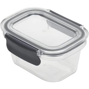 Home Basics 12 oz. Airtight Food Container, Clear | 2 Locking Tabs | Silicone Seal | Great for Leftovers or Work Lunch