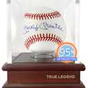 True Legend Baseball Display Case with 95%+ UV Protection: Premium Baseball Holder with Thick Acrylic Polished Edges - Perfect Display Stand for Sports Memorabilia Collectors