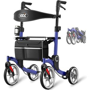 VOCIC Z36 Walker for Seniors with Seat, 15lbs Ultralight, 9.5" Wheels