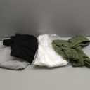 4 Pack Womens Long Sleeve Cropped Sweatshirts Crew Neck Loose Fit Pullover Thermal Tops (Small, Black, White, Light Gray, Army Green)