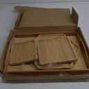 Bamboo Serving Trays Charcuterie Platter 16.5"x11.8"42x30cm with Handle, Set Includes 1xHexagon 12.5"(32cm)+1xSquare 7.8"(20cm)+1xSquare 5.9"(15cm) Small Plates for Family Dinner (1hexagon+2square)