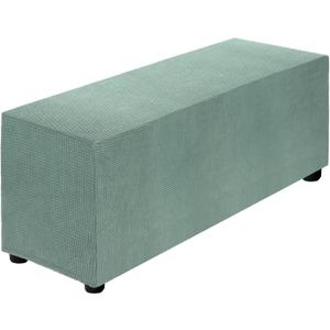 uxcell Stretch Ottoman Cover Rectangular Oversized Square Ottoman Slipcover with Elastic for Foot Stool Living Room Bedroom Fit Length 101-127cm / 40"-50", Large, Bean Green