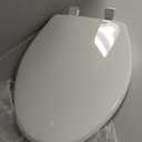Bemis 7300SLEC Slow Close Toilet Seat, Easy Clean Hinges and Durable Plastic Seat, Made in USA, Elongated, White