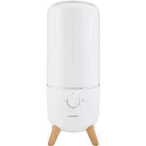 Homedics Ultrasonic Humidifier, Bedrooms and Home Offices, 0.97-Gallon Tank, 45-Hour Runtime, Visible Ultra-Quiet Cool Mist, Aromatherapy, Demineralization Cartridge, Night-Light, Auto-Off, White