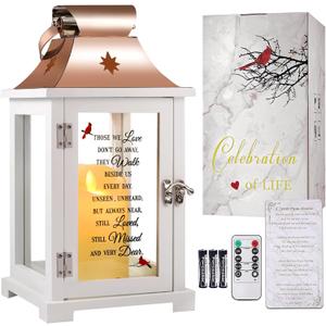 Memorial Lantern, Sympathy Gifts for Loss of Mom/Dad/Loved One, Bereavement Gifts, in Memory of Loved One Lantern,Celebration of Life, Memorial Gifts, Funeral Lantern,Those WE Love Don't GO Away