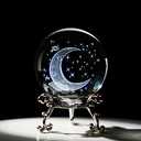HDCRYSTALGIFTS 3D Laser Engraved Starry Sky Crystal Decorative Ball Figurine 60mm Glass Sphere Paperweight with Stand Home Art Decor Crafts