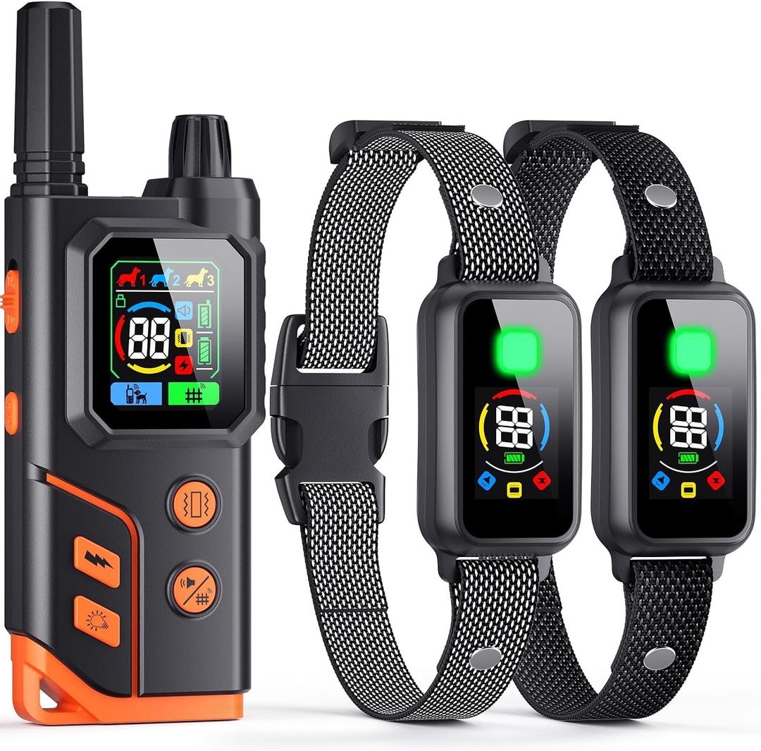 2In1 Wireless Dog Collar Fence System & Correction Collar, Invisible Electric Fence for Dogs Remote Range 25-3500ft, 4 Training Modes, Rechargeable Waterproof Pet Containment for Outdoor (Black Grey)