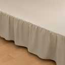 Bed Skirt Twin Size Ruffled Bed Skirt with Split Corners, 14 Inch Drop Dust Ruffle Bed Skirt with Platform, 14 Inch, Light Camel