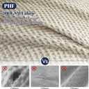 PHF Waffle Weave Duvet Cover Set King Size, No Snagging Ultra Soft Luxury Textured Breathable Comforter Cover for All Season 3pcs, Durable Bedding Duvet Set with 2 Pillow Shams, 104"x90", Linen