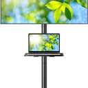 PERLESMITH Rolling TV Stand, Mobile TV Stand for 23-60 Inch LCD LED TVs, Tilt TV Stand Wheels Holds up to 88Lbs, Portable TV Stand for Bedroom with Shelf, Outdoor TV Stand Max VESA 400x400mm PSTVMC06