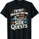 I'm Not Procrastinating Funny Side Quests Gamer T-Shirt, Men, Small, Black