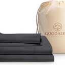 Good Sleep Bedding Cal King Sheet Set - 100% Egyptian Cotton Sheets California King Size, 4Pc, 1000 TC, California King Sheets, Soft, California King Sheet Sets Deep Pocket Fits Upto 16" - Dark Gray