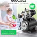 VIVOSUN 1.6 HP Shallow Well Pump with Pressure Tank, NSF Certified, 1320 GPH, Stainless Steel, Automatic Water Booster Jet Pump with Two Adapters for Home, Garden, Lawn