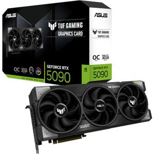 ASUS TUF GeForce RTX 5090 32GB GDDR7 OC Edition Graphics Card, NVIDIA, Desktop (PCIe 5.0, HDMI/DP 2.1, 3.6-Slot, Military-Grade Components, Protective PCB Coating, Axial-tech Fans, Vapor Chamber)