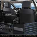 FLORICH Leather Seat Covers, Car Seat Covers Full Set, Car Seat Protector Waterproof, Front and Rear Seat Covers for Cars, Automotive Seat Covers Universal Fit for Most Cars SUV Truck - Blue&Black