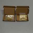 8 Pcs,Solid Brass Butt Hinge,High-end Brass Hinges Door Hinges,Folding Butt Hinges Furniture Cabinet Butt Hinges with Hinge Fixing Screws, Gold, 2.5 Inch