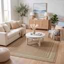 GarveeHome Easy Jute Rug 8x10 Washable Non Slip Solid Jute Living Room Rugs