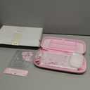 VirgoCCY Pink Carrying Case Set for Switch 2 2025, with Silicone j-con Covers, Thumb Grip Caps, Screen Protector, Sakura Hand Strap and stickers for Girls Women,Sakura-Pink