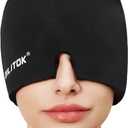 EXQUISLIFE Migraine Headache Relief Cap, Gel Ice Head Wrap, Hot and Cold Therapy, Headache Eyes Mask for Sinus, Puffy Eyes, Tension and Stress Relief (Black)