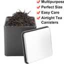 WOPPLXY 12 Pack Minimalist Black Square Metal Tea Tins, 3 Oz Loose Leaf Tea Storage Containers with Airtight Lids