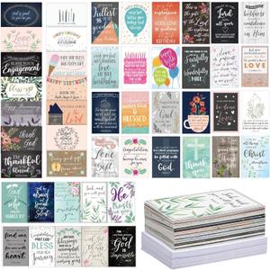 Faithful Finds Greeting Cards - 4 x 6 In Blank Inside, 48-Pack with Envelopes - Prayer Cards for Christian Stationery Set, Encouragement & Thank You
