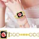 Compatible with Apple Watch Band 38mm 40mm 41mm 42mm 44mm 45mm 46mm, Women Bling Jewelry Bands with Tempered Glass Screen Protector Case, Shiny Strap for iWatch Series 11/10/9/8/7/6/5/4/3/2/1/SE