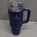 Cirkul 40oz. Midnight Blue Stainless Steel Tumbler with Handle, All-Day Straw Sip, Double-Wall Insulated