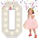 4FT Light Up Numbers Letters, Mosaic Numbers for Balloons, Giant Marquee Numbers, Mosaic Balloon Number 0 for 30th 40th 50th Birthday Decorations,60th 70th Anniversary Party Decor