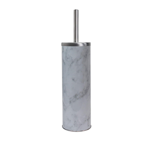 Blue Donuts Toilet Brush with Holder Faux White Marble, Compact Bathroom Toilet Bowl Cleaner Brush and Holder, Toilet Bowl Brush for Bathroom Toilet, Off White Marble