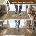 COSY HOMEER Front Door Mat Low Profile Non-Slip Doormat for Entryway,Beige