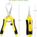 2 x iPower 6.5 Inch Gardening Scissors Hand Pruner Pruning Shear with Straight Stainless Steel Blades, Yellow, 1-Pack