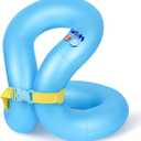 Floaties Swim Vest for Child, Portable Inflatable Pool Floats Swimming Ring with Adjustable Safety Buckle, Safety Swim Arm Bands with Double Surround Air Bag, Durable Float Tube for Kids (S(for weight:33-50lbs), Blue)